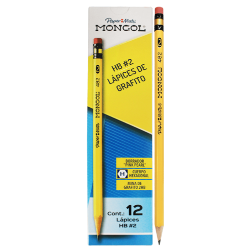 LAPIZ GRAFITO PAPERMATE MONGOL #2 482 HEXAGONAL EX1000 CJ-12UD
