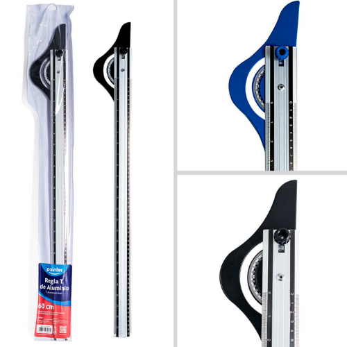 REGLA METALICA POINTER C/TRANSPORTADOR 60 CM AR-60P
