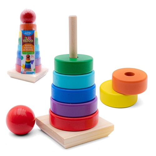 JUEGO DIDACTICO POINTER FW ANILLOS MADERA 8COL PZZ-2005