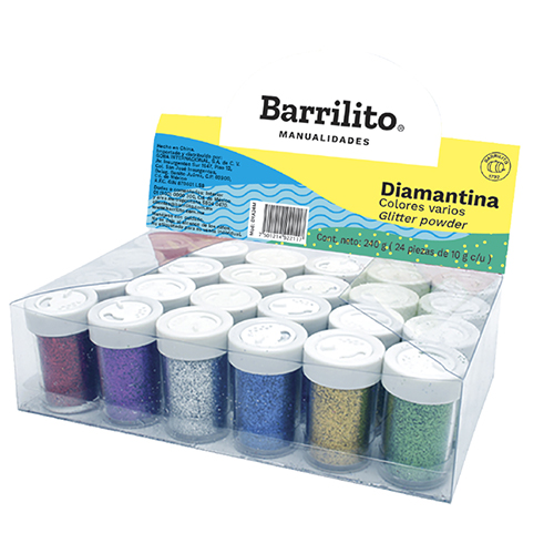 ESCARCHA BARRILITO DYA24M SURTIDA 10GR UNIDAD