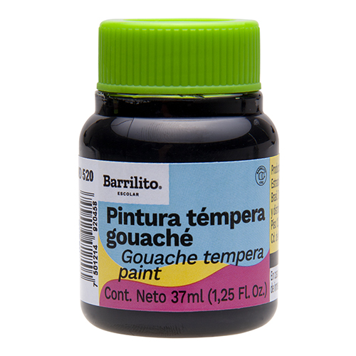 PINTURA BARRILITO TEMPERA GOUACHE 37ML NEGRO 520