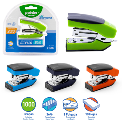 MINIENGRAPADORA POINTER C/GRAPA 26/6 ST-631D