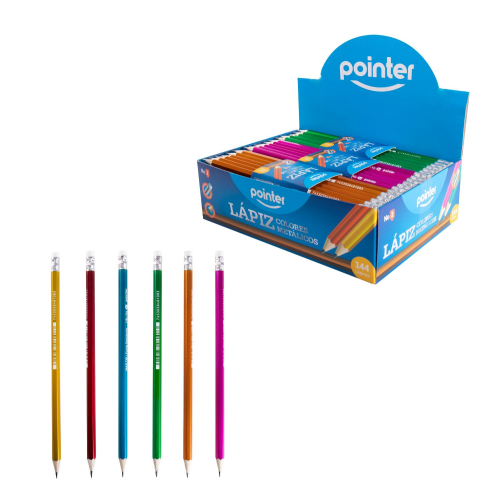 LAPIZ GRAFITO POINTER BRILLANTE HB REDONDO MHB-6 PQ-12UD