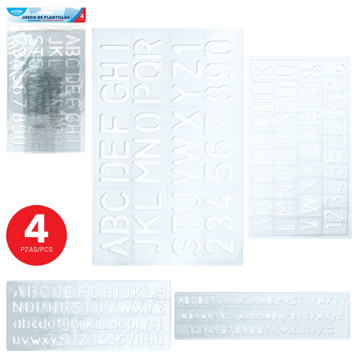 PLANTILLA POINTER LETRAS/NUMEROS 4PCS S-02145