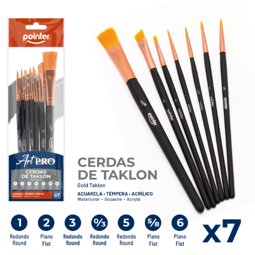SET PINCELES POINTER 7UD AB-2-7 REDONDO/PLANO