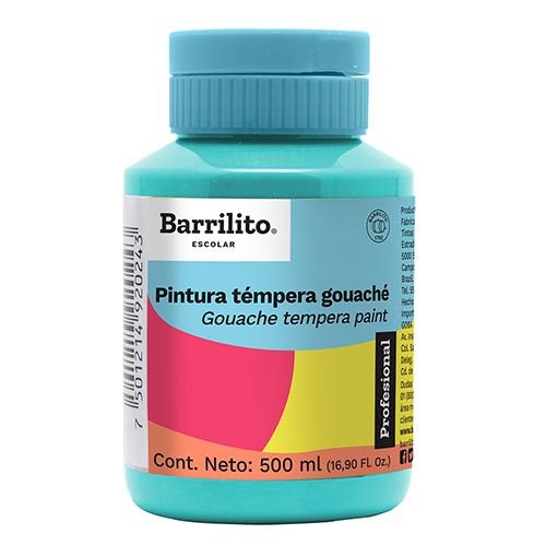 PINTURA BARRILITO TEMPERA GOUACHE 500ML AZUL TURQUESA TG501