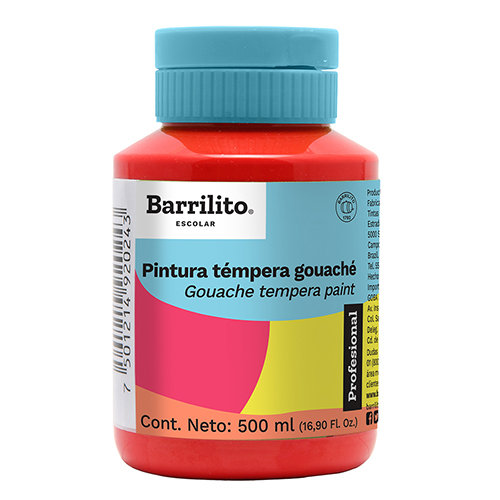 PINTURA BARRILITO TEMPERA GOUACHE 500ML ROJO FUEGO TG507