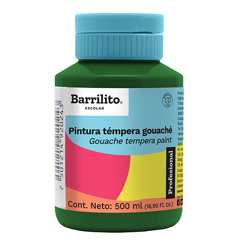 PINTURA BARRILITO TEMPERA GOUACHE 500ML VERDE BANDERA TG511
