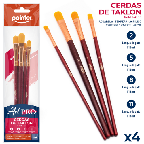 SET PINCELES POINTER 4UD BK0837 LENGUA GATO