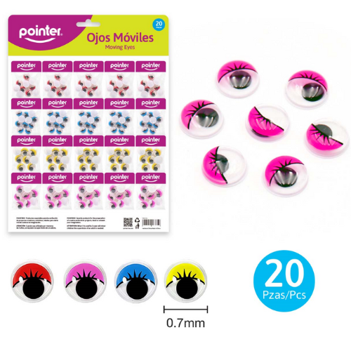 MANUALIDADES POINTER OJITOS C/PESTAÑA COL CRT-1210
