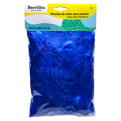 MANUALIDADES BARRILITO PLUMAS AZUL GRANDE F142Z