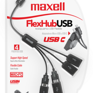 CABLE MAXELL USB FLEX HUB FLEXIBLE 4PORTS 347214