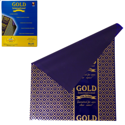 PAPEL CARBON GOLD CARTA AZUL 210X280-BLUE-GOLD CAJA 100UD