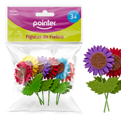 FIGURA POINTER FIELTRO ADHESIVA FLOR NW-2236