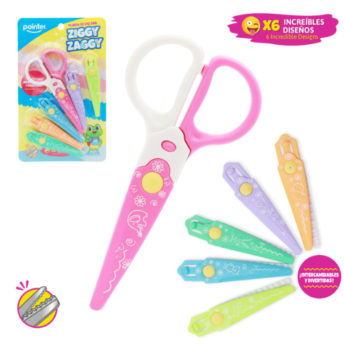 SET TIJERA POINTER ZIG ZAG C/REPUESTO 6PCS A151-KS4068-B