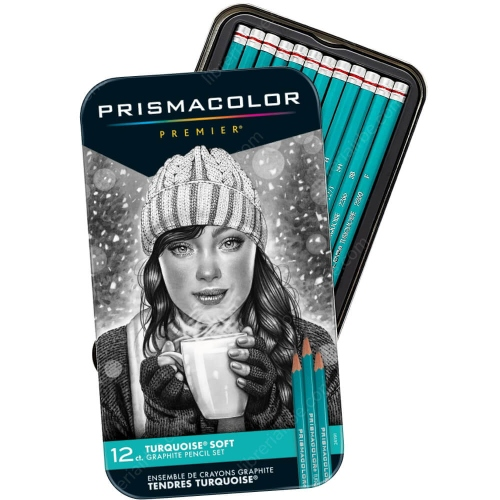 SET LAPIZ DISEÑO PRISMACOLOR 12PCS E/CAJA METALICA 24191 MINA SUAVE