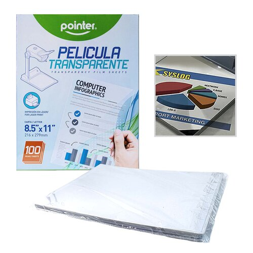LAMINA ACETATO POINTER 8.5X11" 216X279CM TF-7001 CJ-100PCS