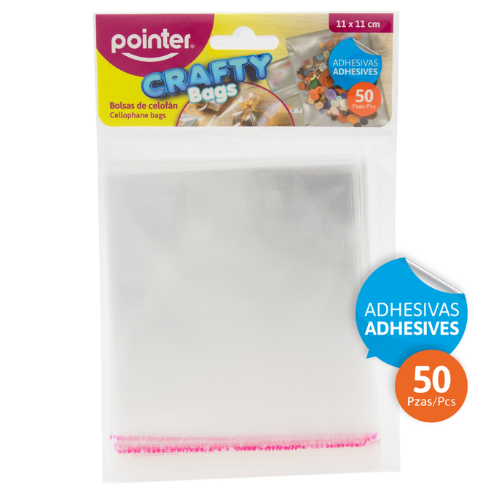 BOLSA CELOFAN POINTER TRANSPARENTE 11X11CM PQ-50PCS OB-1111