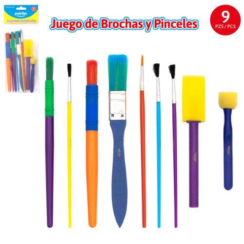 SET PINCELES/BROCHAS/ESPONJA POINTER 9PCS AB-1638