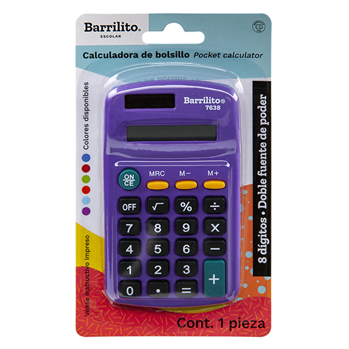 CALCULADORA BARRILITO BOLSILLO 8 DIG BLISTER 7638