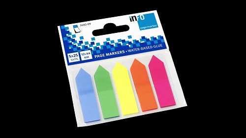 BANDERITA ADHESIVA INFO PLAST FLECHA NEON 12x44MM BLT-125HJ 2682-09