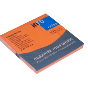 MINIBLOCK INFO NOTES 3X3" 80HJ ANARANJADO BRILLANTE 5654-35