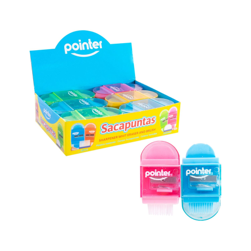 TAJADOR POINTER ACRILICO C/BORRADOR/ESCOBILLA CJ-12UD SH-8013