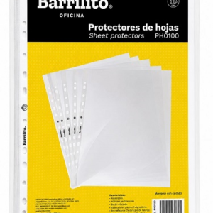 HOJAS PROTECTORAS P/BINDER BARRILITO T/L PQ-100UD PHO100