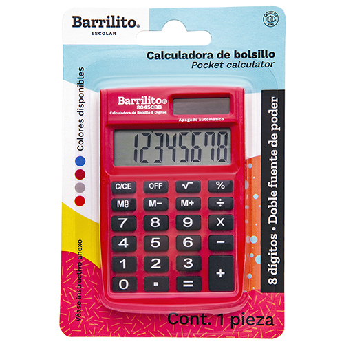 CALCULADORA BARRILITO BOLSILLO 8 DIG BLISTER 8045CBB