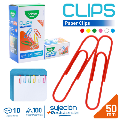 CLIPS COLORES POINTER 50MM CJ-100 PC50MM-100-B