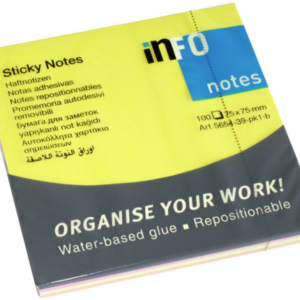 MINIBLOCK INFO NOTES 3X3" 100HJ 4COLORES 5654-39-PK1-B