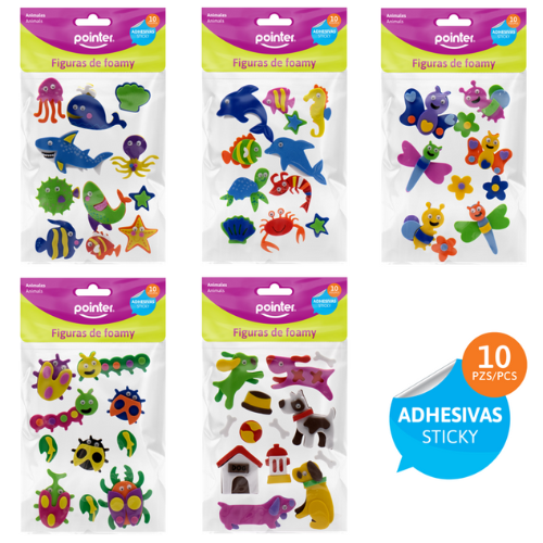 FIGURA POINTER FOAMY ADHESIVA ANIMALES SURT ANC-1604