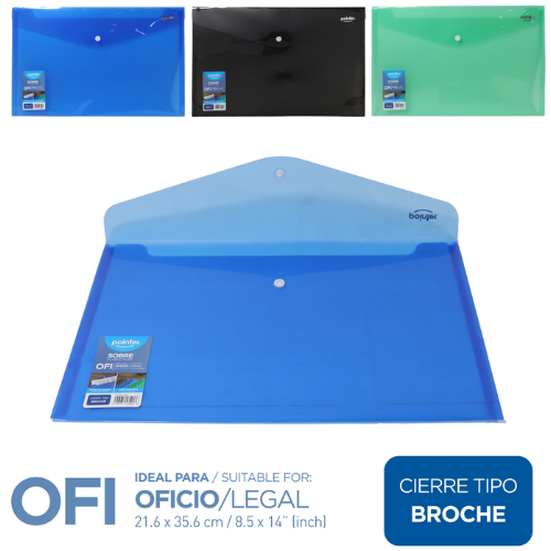 SOBRE PLASTICO POINTER HORIZONTAL C/BROCHE T/L JD812