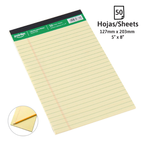 BLOCK EJECUTIVO AMARILLO POINTER T/C MICROPERFORADO 8.27"X11.7" PAD-Y-B