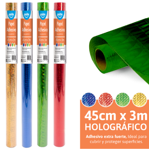PLASTICO ADHESIVO POINTER HOLOGRAFICO SURT ROLLO-3MT LS400-3M