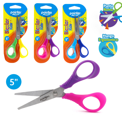 TIJERA POINTER ESCOLAR 5" 13CM SS-1615 BICOLOR