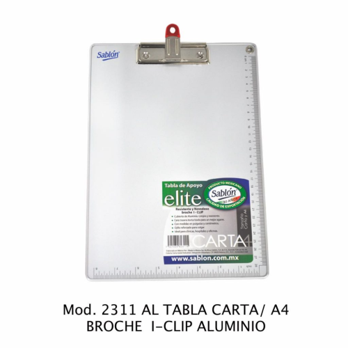 TABLERO SABLON ALUMINIO ELITE C/CLAMP T/CARTA/A4 306.2311AL