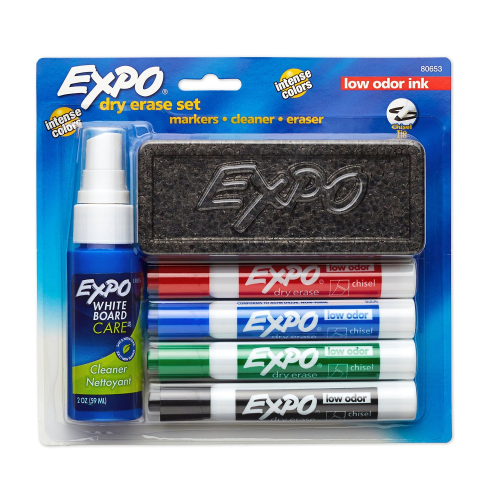 SET MARCADOR ACRILICO EXPO C/BORR/LIMP BLT-6UD 80653A