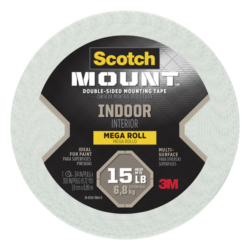 ADHESIVO DOBLE CARA 3M SCOTCH 110H-LONG 3/4"x350" (1.9CMx8.89MTS) 15LBS INTERIOR