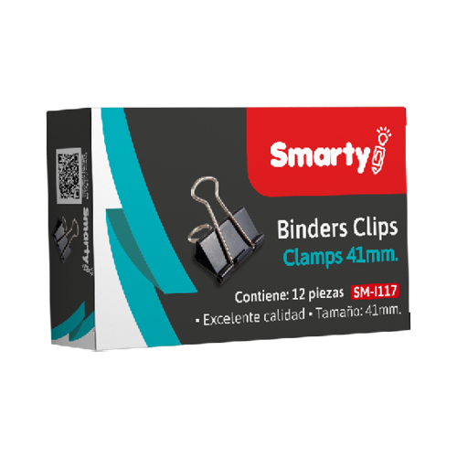 BINDER CLIPS SMARTY SMT-41MM 1 5/8" CJ-12UD SM-H117