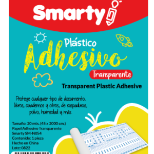 PLASTICO ADHESIVO SMARTY 20MT TRANS 45X2000CM SM-03720T