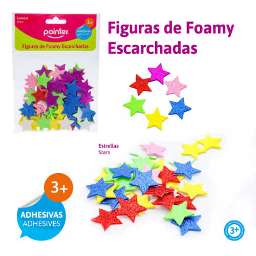 FIGURA POINTER FOAMY ADHESIVA ESTRELLAS M02-LG25S