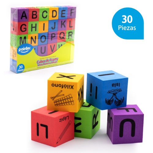JUEGO DIDACTICO FOAMY POINTER CUBO LETRA/DIBUJO EVA-016L
