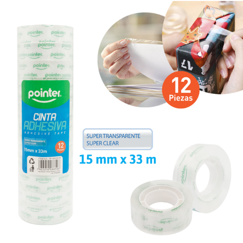 TAPE POINTER TRANSPARENTE 15MMX33M TP-1533SCN