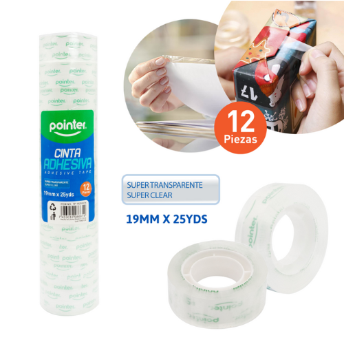 TAPE POINTER TRANSPARENTE 19MMX23MT TP-1925SCN