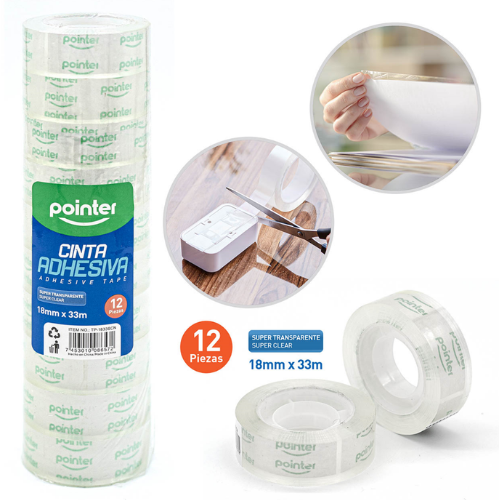 TAPE POINTER TRANSPARENTE 18MMX33M TP-1833SCN