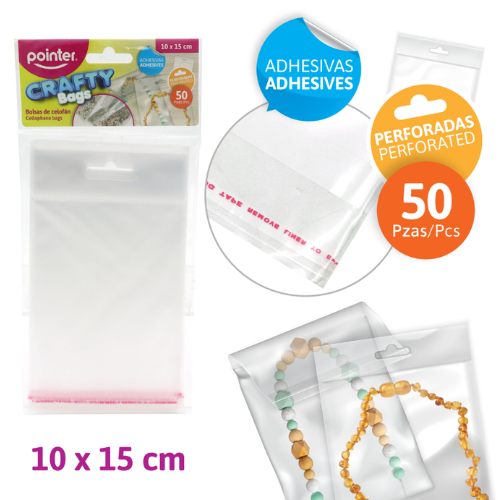 BOLSA CELOFAN POINTER TRANSPARENTE C/C 10X15CM PQ-50UD OBH-46