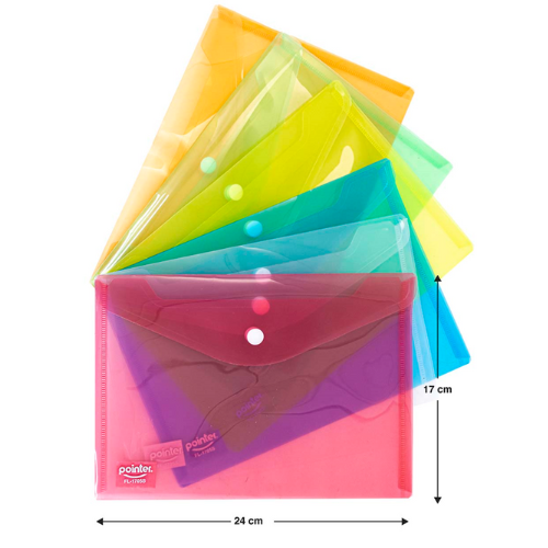 SOBRE PLASTICO POINTER MEDIA CARTA C/BROCHE HORIZONTAL FL-1705S