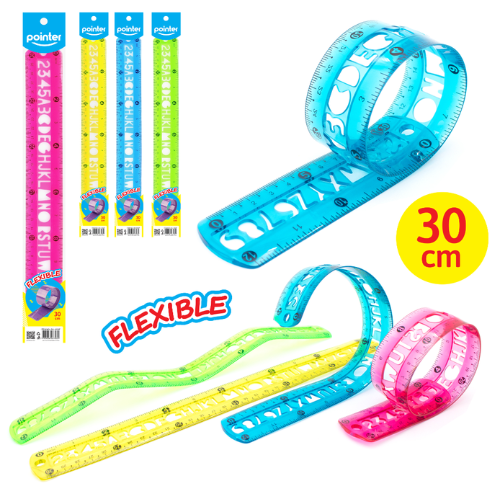 REGLA FLEXIBLE POINTER 30CM LETRAS RU-1830F