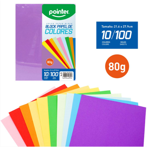 BLOCK BOND POINTER T/C 10 COL 80G 21.6X27.9CM 100HJ BN-10010-LS